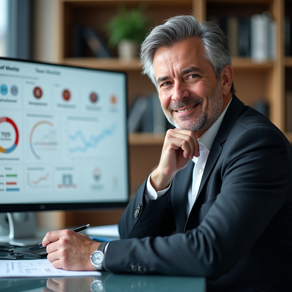 Manager analizând rapoartele de progres ale echipei în formare digitală